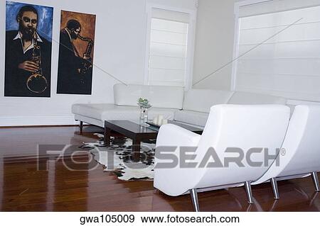 Stock Photo - Interiors of a living room. Fotosearch