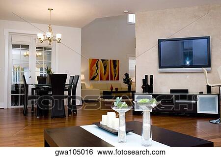 Interiors of a living room View Large Photo Image Stock Photograph - Interiors of a living room. Fotosearch