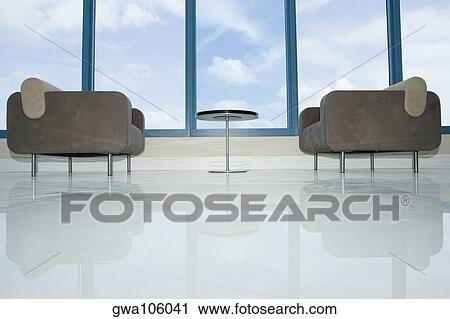 Stock Image - Two armchairs in a hotel. Fotosearch