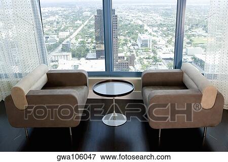 Stock Photo - Two armchairs in a hotel. Fotosearch