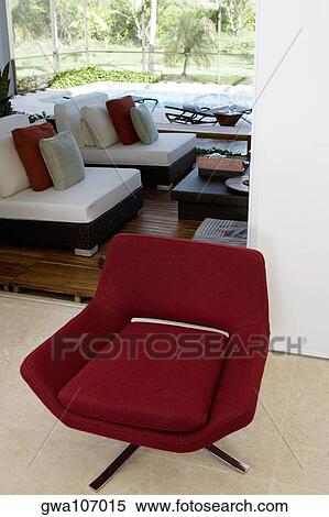 High angle view of an armchair in a living room View Large Photo Image Stock Photography - High angle view of an armchair in a living room. Fotosearch
