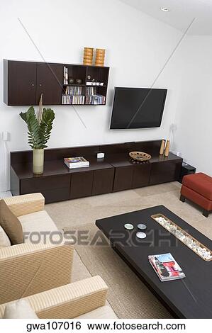 Stock Photograph - Interiors of a living room. Fotosearch