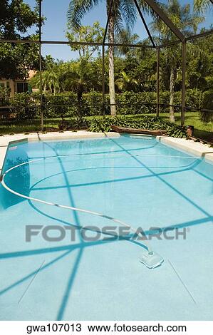 Stock Image - Swimming pool in a garden. Fotosearch