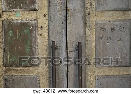 Stock Image - Close-up of a closed door. Fotosearch