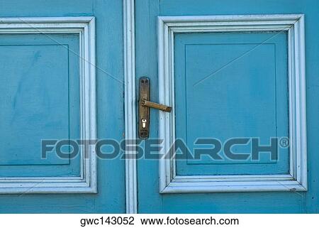 Stock Image - Close-up of a closed door. Fotosearch