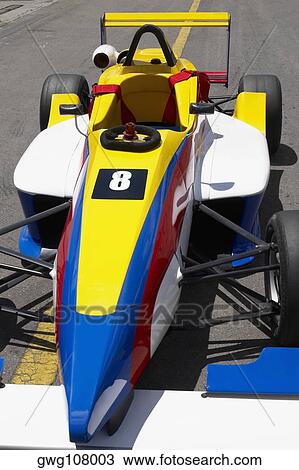 High angle view of a racecar on a motor racing track View Large Photo Image Stock Image - High angle view of a racecar on a motor racing track. Fotosearch