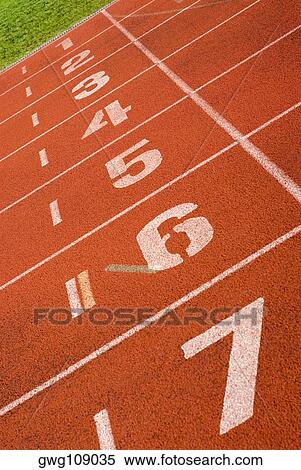 Close-up of track numbers on a running track View Large Photo Image Stock Photography - Close-up of track numbers on a running track. Fotosearch
