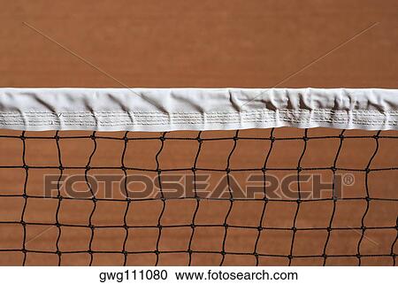 Stock Image - Close-up of a tennis net. Fotosearch