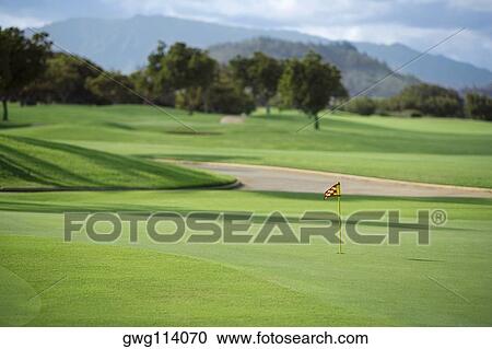 Golf flag in a golf course View Large Photo Image Stock Image - Golf flag in a golf course. Fotosearch