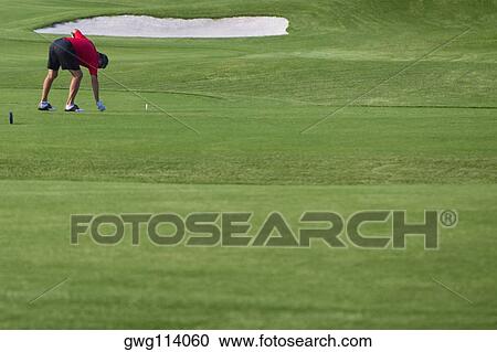Man playing golf in a golf course View Large Photo Image Stock Image - Man playing golf in a golf course. Fotosearch