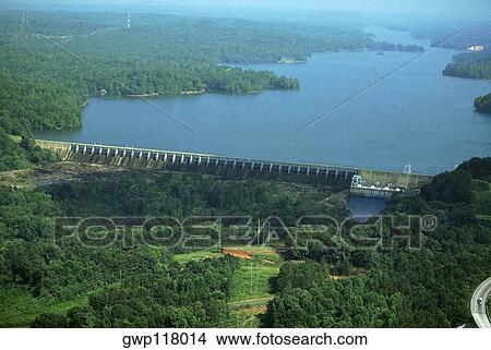 Picture - Oliver hydroelectric dam, Georgia, USA. Fotosearch