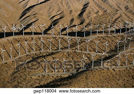 Wind farm turbines, Whitewater, California View Large Photo Image Picture - Wind farm turbines, Whitewater, California . Fotosearch