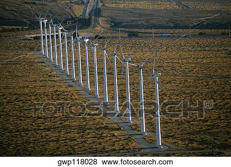 Wind farm turbines, Whitewater, California View Large Photo Image Stock Photo - Wind farm turbines, Whitewater, California . Fotosearch