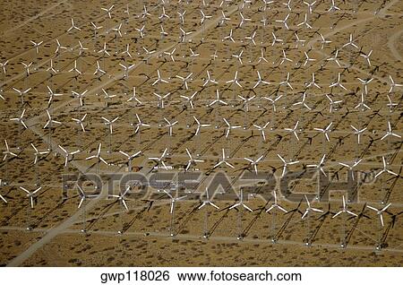 Wind farm turbines, Whitewater, California View Large Photo Image Stock Photograph - Wind farm turbines, Whitewater, California . Fotosearch