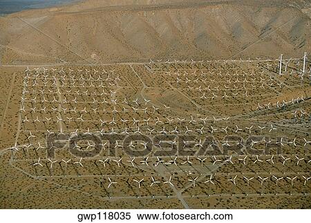 Wind farm turbines, Whitewater, California View Large Photo Image Stock Photography - Wind farm turbines, Whitewater, California . Fotosearch