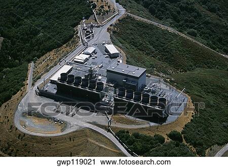 Stock Image - Geothermal power plant, The Geysers, California . Fotosearch