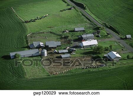 Aerial, farm country View Large Photo Image Stock Photo - Aerial, farm country . Fotosearch