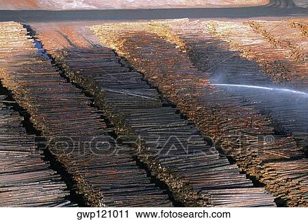 Watering logs to reduce heat buildup, sawmill, Idaho View Large Photo Image Stock Image - Watering logs to reduce heat buildup, sawmill, Idaho . Fotosearch