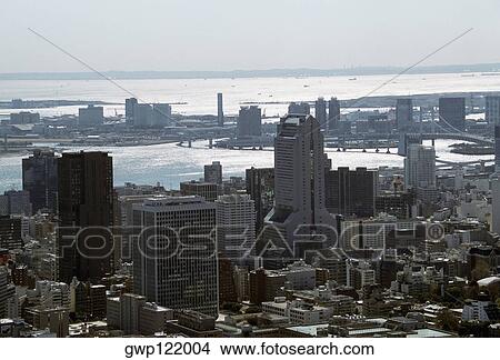 Aerial view of Tokyo, Japan View Large Photo Image Picture - Aerial view of Tokyo, Japan. Fotosearch