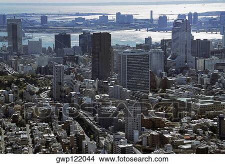 Aerial view of Tokyo, Japan View Large Photo Image Picture - Aerial view of Tokyo, Japan. Fotosearch