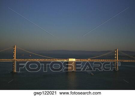 Stock Image - Bay Bridge, Oakland, California, Aerial view, west span. Fotosearch