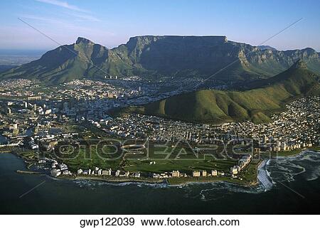Capetown, South Africa, Aerial view View Large Photo Image Stock Photo - Capetown, South Africa, Aerial view. Fotosearch