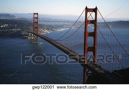 Golden Gate Bridge, San Francisco, California, Aerial view View Large Photo Image Stock Image - Golden Gate Bridge, San Francisco, California, Aerial view. Fotosearch