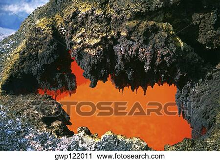 Open 'skylight' reveals river of molten lava flow, Hawaii View Large Photo Image Stock Image - Open 'skylight' reveals river of molten lava flow, Hawaii. Fotosearch