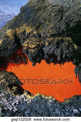 Open 'skylight' reveals river of molten lava flow, Hawaii View Large Photo Image Stock Photo - Open 'skylight' reveals river of molten lava flow, Hawaii. Fotosearch