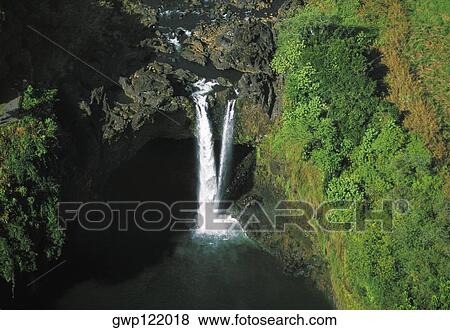 Stock Photo - Rainbow Falls, Hawaii. Fotosearch
