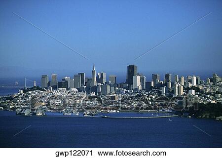 Stock Image - San Francisco, California skyline, aerial . Fotosearch