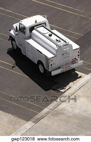 Stock Photo - High angle view of a truck at a commercial dock. Fotosearch