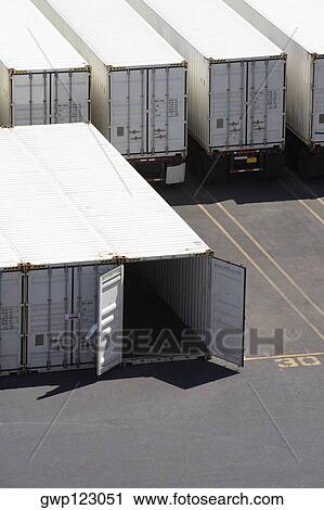 High angle view of cargo containers at a commercial dock View Large Photo Image Stock Image - High angle view of cargo containers at a commercial dock. Fotosearch