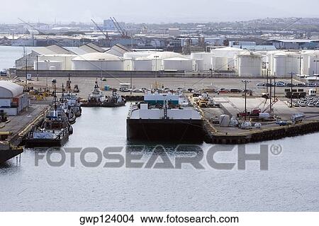 Container ship at a commercial dock View Large Photo Image Picture - Container ship at a commercial dock. Fotosearch