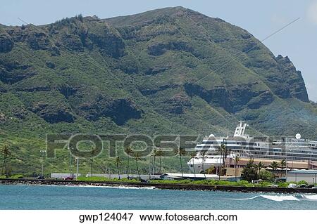 Cruise ship in the sea, Nawiliwili Beach Park, Kauai, Hawaii Islands, USA View Large Photo Image Stock Photo - Cruise ship in the sea, Nawiliwili Beach Park, Kauai, Hawaii Islands, USA. Fotosearch