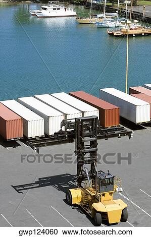 High angle view of cargo containers at a commercial dock View Large Photo Image Stock Image - High angle view of cargo containers at a commercial dock. Fotosearch