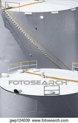 Stock Photo - High angle view of storage tanks, Nawiliwili Beach Park, Kauai, Hawaii Islands, USA. Fotosearch