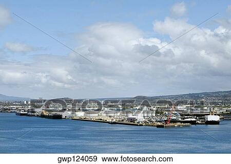 Oil refinery at the waterfront, Honolulu Harbor, Honolulu, Oahu, Hawaii Islands, USA View Large Photo Image Stock Photo - Oil refinery at the waterfront, Honolulu Harbor, Honolulu, Oahu, Hawaii Islands, USA. Fotosearch
