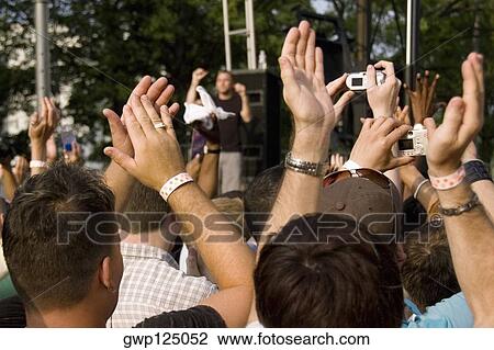 Stock Image - Group of people clapping, Washington DC, USA. Fotosearch