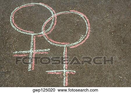 High angle view of female symbols drawn on the road View Large Photo Image Stock Image - High angle view of female symbols drawn on the road. Fotosearch