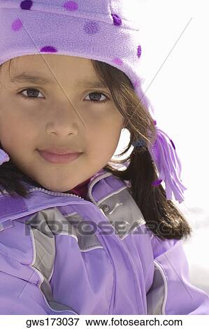 Portrait of a girl in warm clothing View Large Photo Image Stock Photo - Portrait of a girl in warm clothing. Fotosearch