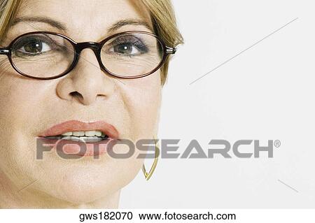 Stock Image - Portrait of a mature woman. Fotosearch