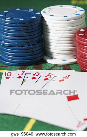 Close-up of the poker of diamonds with stacks of gambling chips on a gambling table View Large Photo Image Stock Photograph - Close-up of the poker of diamonds with stacks of gambling chips on a gambling table. Fotosearch