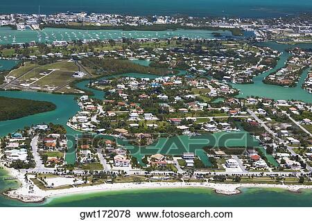 Aerial view of a city, Florida Keys, Florida, USA View Large Photo Image Stock Photo - Aerial view of a city, Florida Keys, Florida, USA. Fotosearch