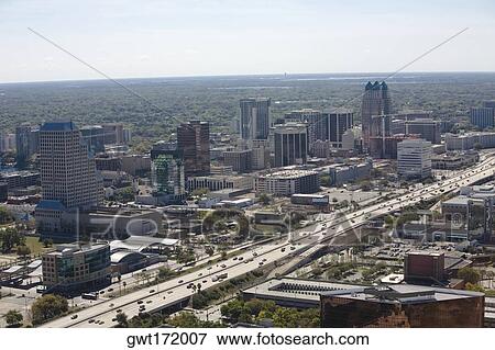 Aerial view of a city, Orlando, Florida, USA View Large Photo Image Stock Photo - Aerial view of a city, Orlando, Florida, USA. Fotosearch