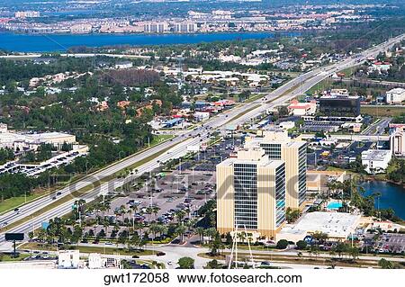 Aerial view of a city, Orlando, Florida, USA View Large Photo Image Stock Photo - Aerial view of a city, Orlando, Florida, USA. Fotosearch