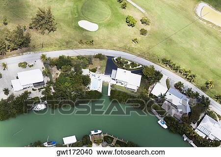 Aerial view of buildings along a road, Florida Keys, Florida, USA View Large Photo Image Stock Image - Aerial view of buildings along a road, Florida Keys, Florida, USA. Fotosearch