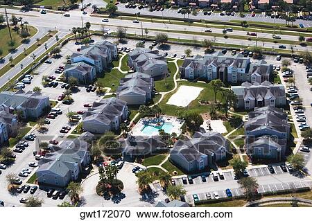 Aerial view of buildings in a city, Orlando, Florida, USA View Large Photo Image Stock Image - Aerial view of buildings in a city, Orlando, Florida, USA. Fotosearch