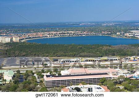 Aerial view of buildings, Orlando, Florida, USA View Large Photo Image Stock Image - Aerial view of buildings, Orlando, Florida, USA. Fotosearch
