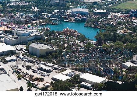 Stock Photo - Aerial view of buildings, Orlando, Florida, USA. Fotosearch